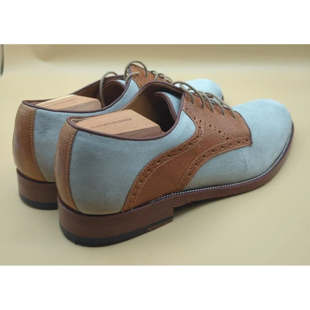 Johnston & Murphy Saddle Oxfords Men's Sz 11 Brown Leather/Cream Nubuck Suede